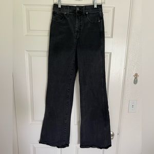 11” high rise flare denim jeans